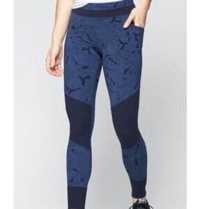 Athleta Full Length Tropical Side Pocket Leggings Blue Size XS